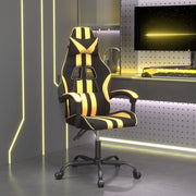 Gamestoel kunstleer zwart goud 57.5x59.5x(121-131) cm