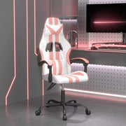 Gamestoel draaibaar kunstleer wit roze