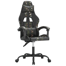 Gamestoel draaibaar kunstleer zwart en camouflage