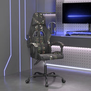 Gamestoel draaibaar kunstleer zwart camouflage