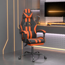Gamestoel draaibaar met voetensteun kunstleer zwart en oranje
