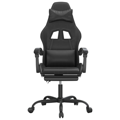 Gamestoel Draaibaar Met Voetensteun Kunstleer Zwart