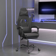 Gamestoel kunstleer zwart met voetensteun