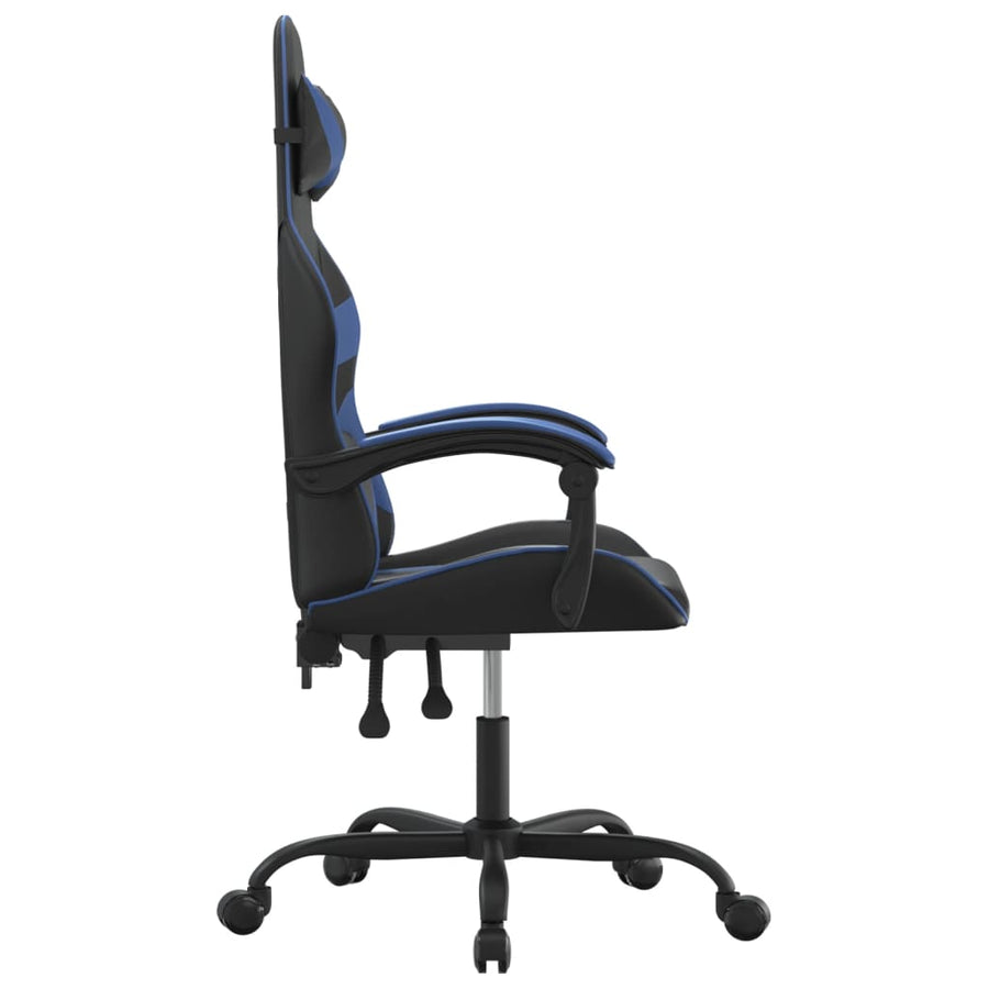Gamestoel Draaibaar Kunstleer Zwart En Blauw