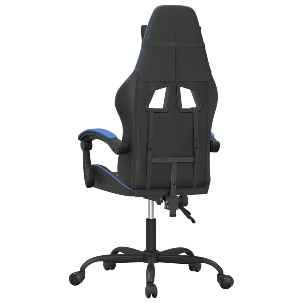 Gamestoel Draaibaar Kunstleer Zwart En Blauw