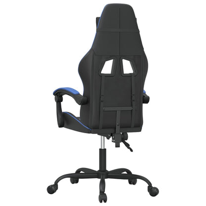 Gamestoel Draaibaar Kunstleer Zwart En Blauw