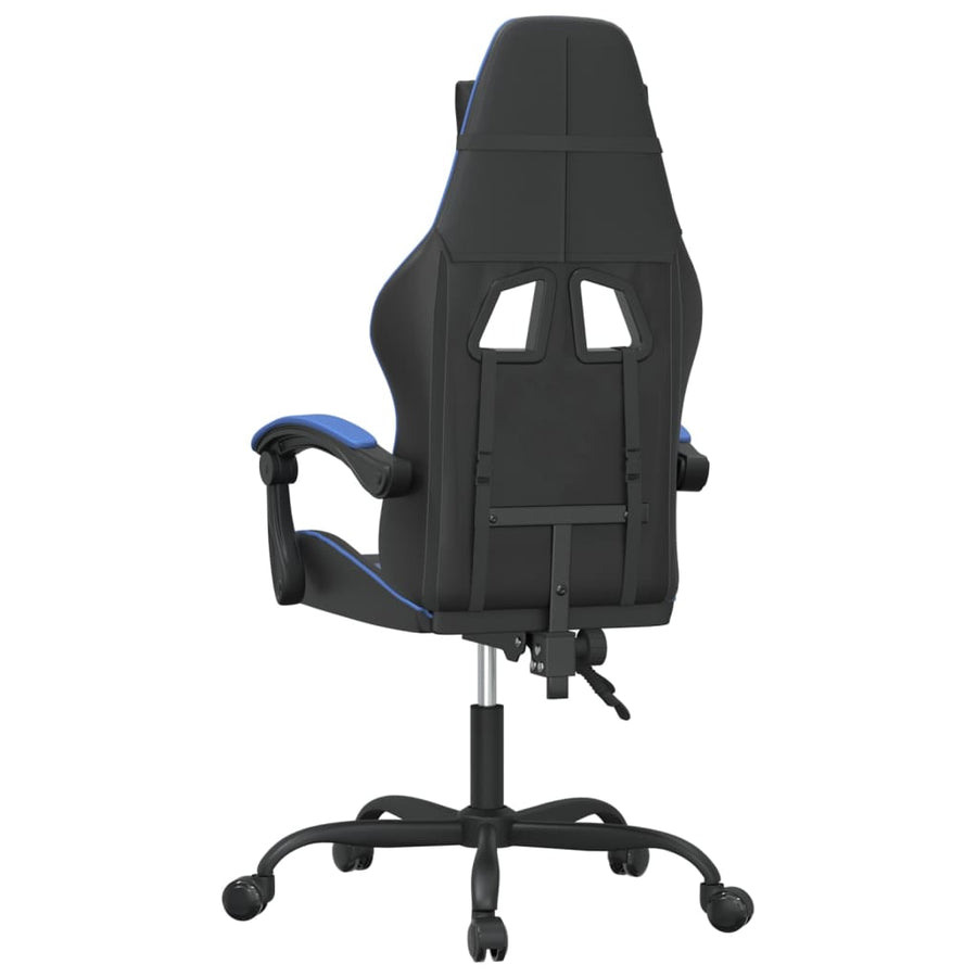 Gamestoel Draaibaar Kunstleer Zwart En Blauw