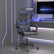 Gamestoel draaibaar kunstleer zwart blauw