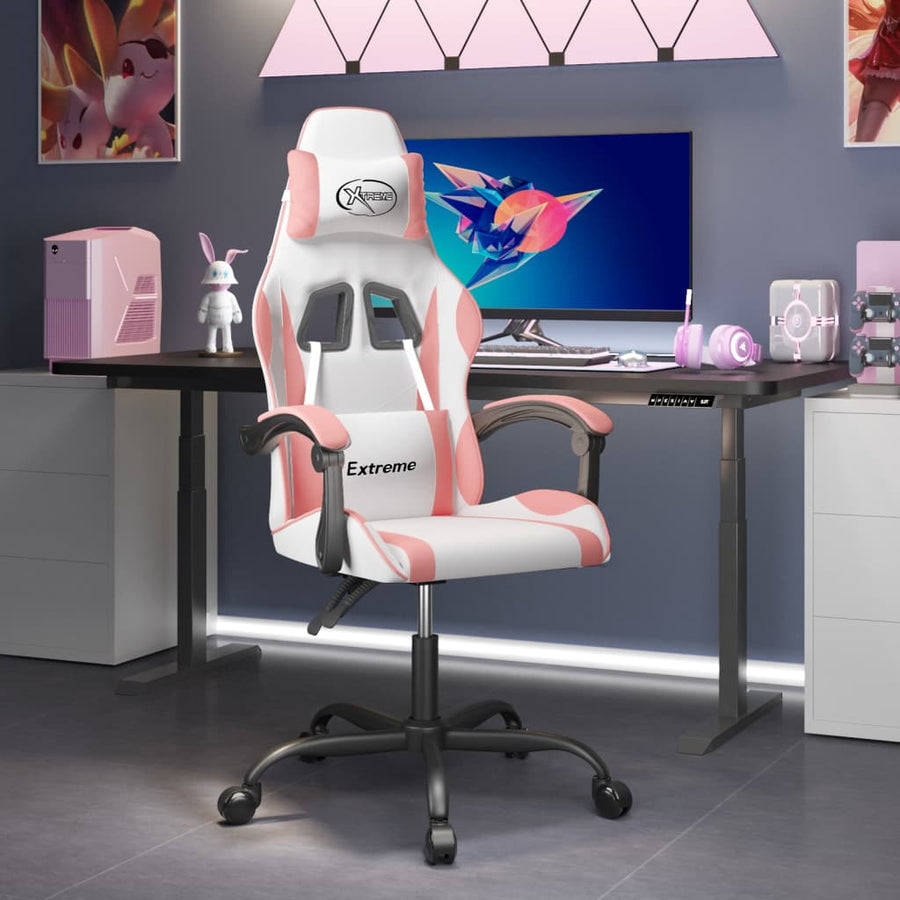 Gamestoel Draaibaar Kunstleer Zwart En Wijnrood