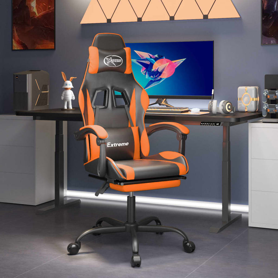 Gamestoel Draaibaar Kunstleer Zwart En Wijnrood