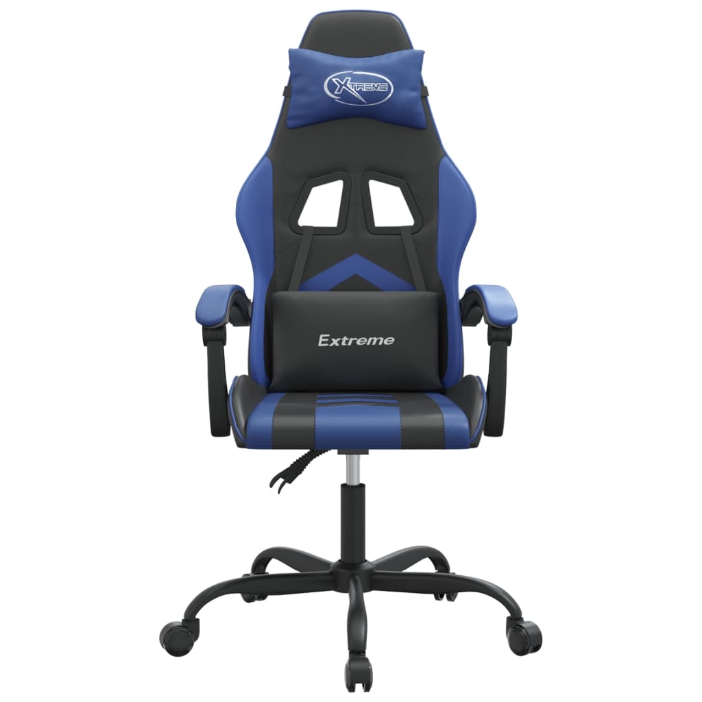 Gamestoel Draaibaar Kunstleer Zwart En Blauw