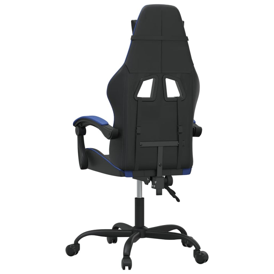 Gamestoel Draaibaar Kunstleer Zwart En Blauw