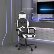 Gamestoel draaibaar kunstleer zwart wit