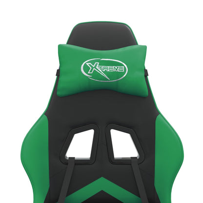 Gamestoel Draaibaar Met Voetensteun Kunstleer Zwart En Groen