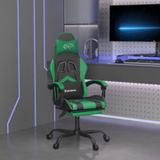 Gamestoel draaibaar met voetensteun kunstleer zwart groen