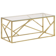 Salontafel Roestvrijstaal En Gehard Kleurig Goud Glas