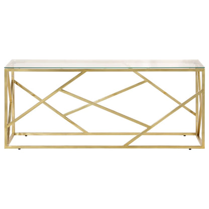 Salontafel Roestvrijstaal En Gehard Kleurig Goud Glas