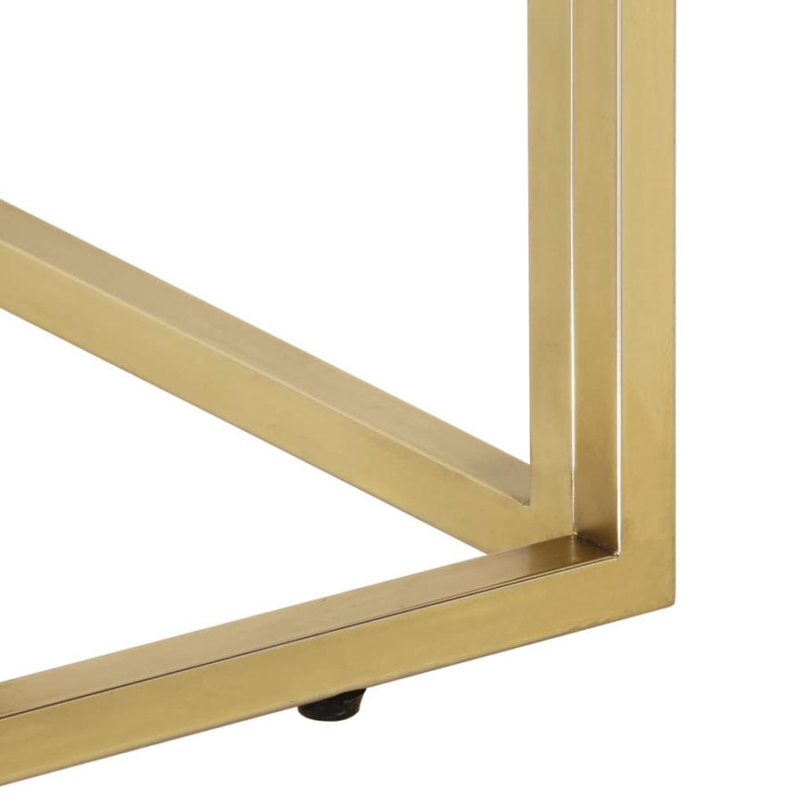 Salontafel Roestvrijstaal En Gehard Kleurig Goud Glas