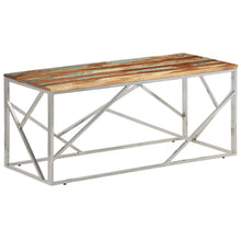 Salontafel Roestvrij Staal En Gerecycled Hout Kleurig Zilver massief gerecycled hout