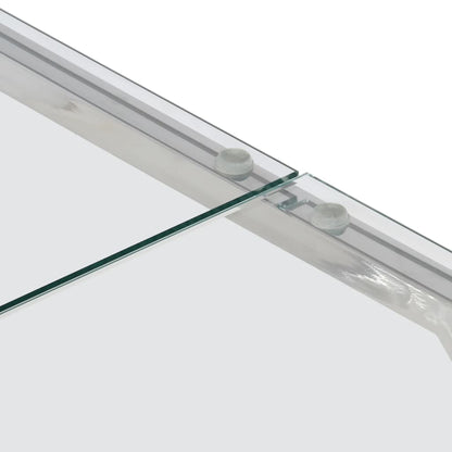 Salontafel Roestvrijstaal En Gehard Kleurig Zilver Glas