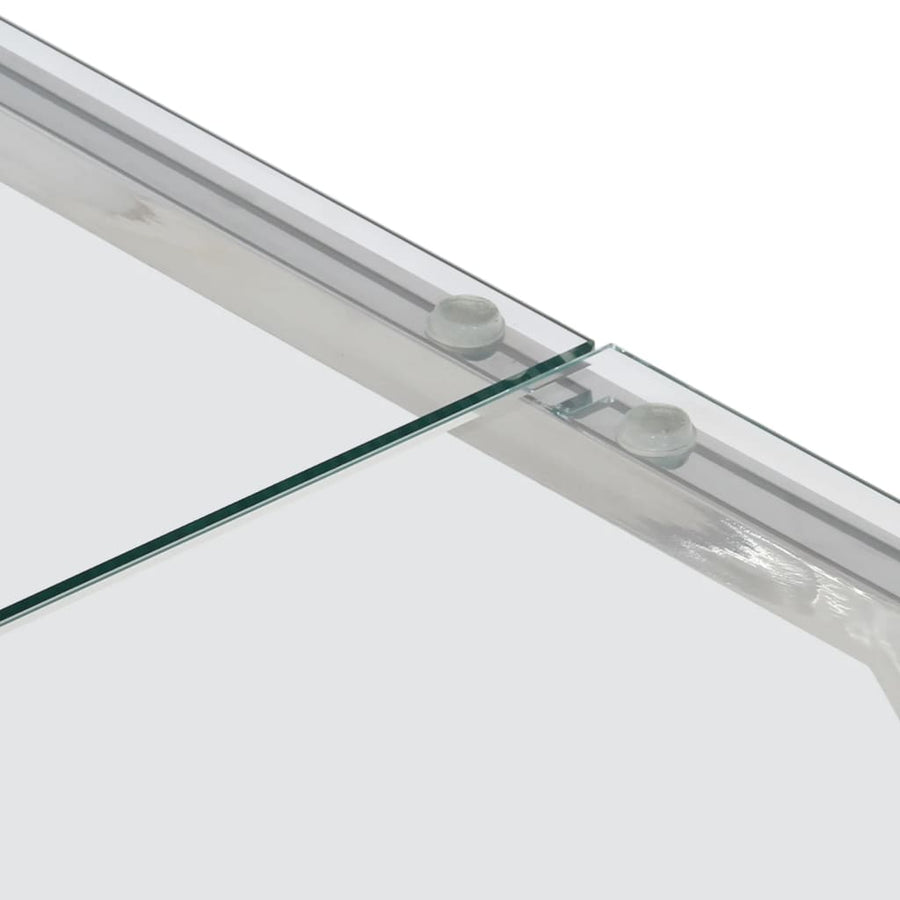 Salontafel Roestvrijstaal En Gehard Kleurig Zilver Glas