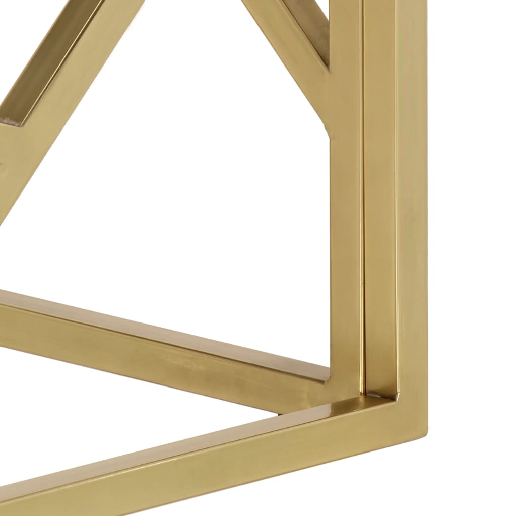 Salontafel Roestvrijstaal En Gehard Kleurig Goud Glas