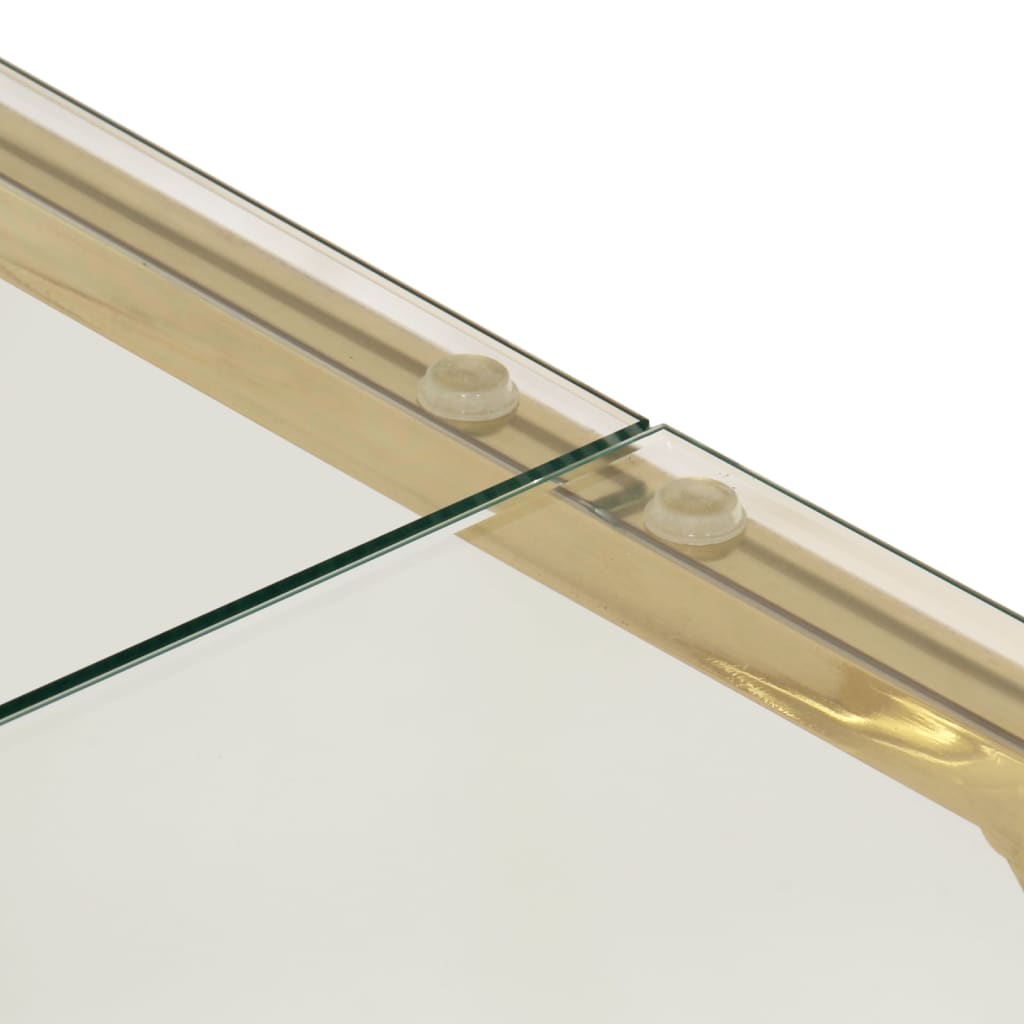 Salontafel Roestvrijstaal En Gehard Kleurig Goud Glas