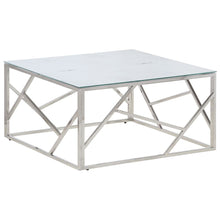 Salontafel Roestvrijstaal En Gehard Kleurig Zilver en wit Glas