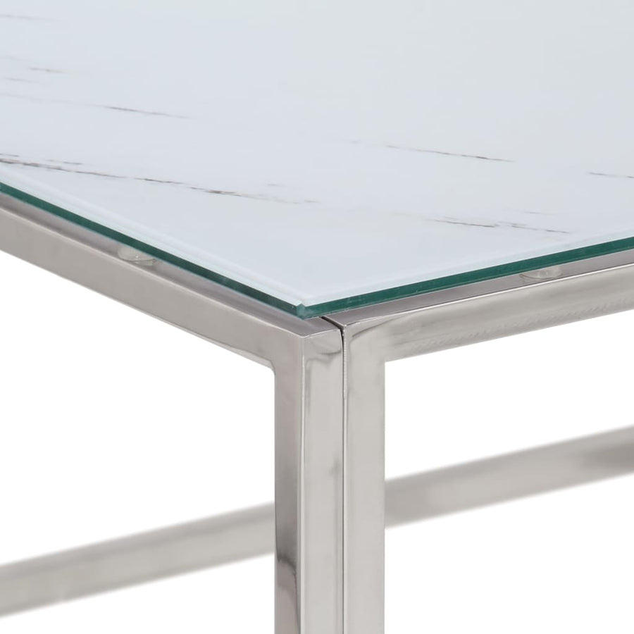 Salontafel Roestvrijstaal En Gehard Kleurig Zilver en wit Glas