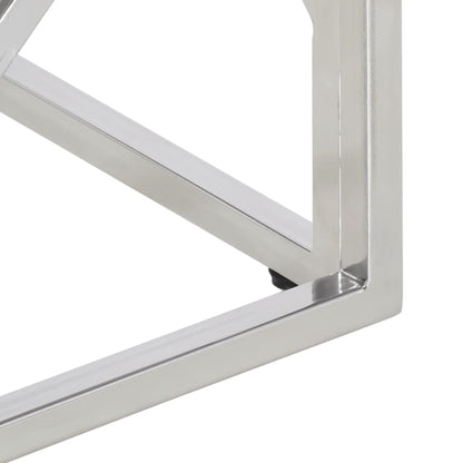 Salontafel Roestvrijstaal En Gehard Kleurig Zilver en wit Glas