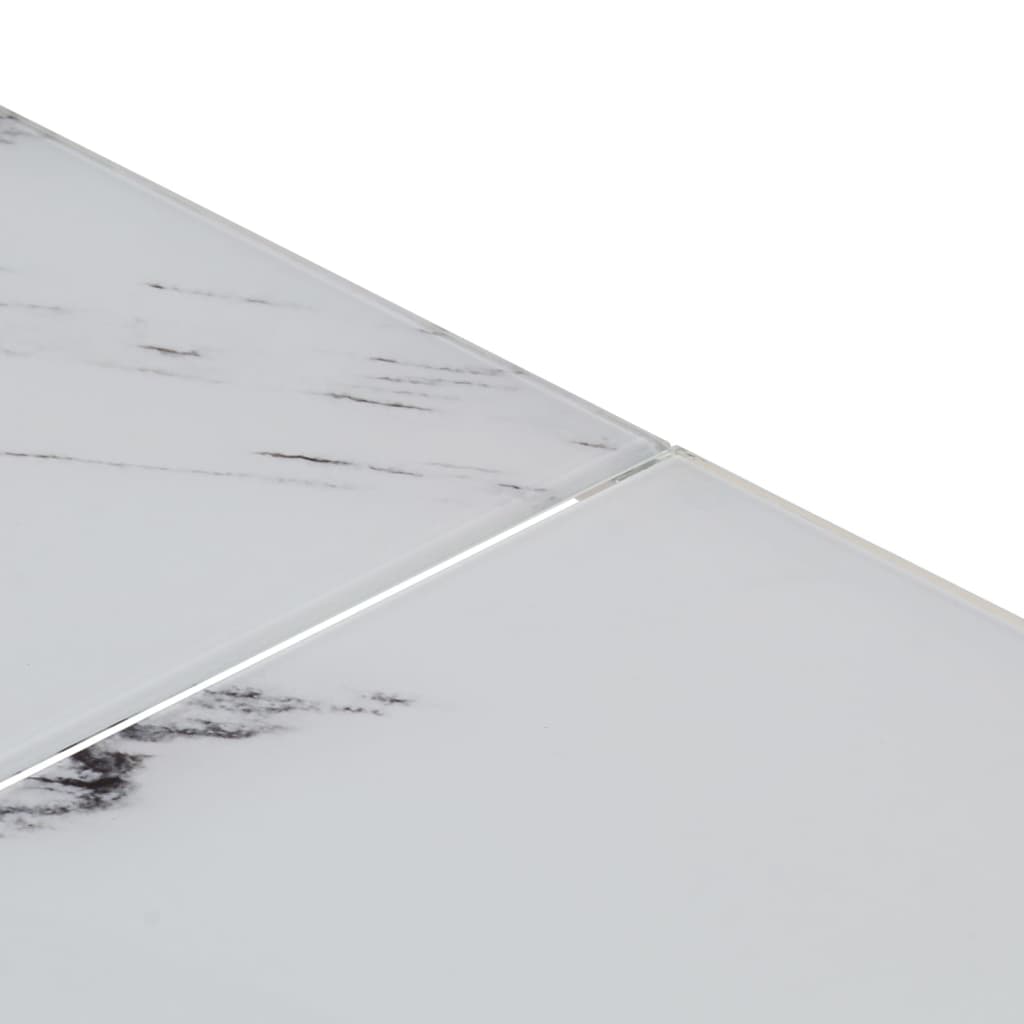 Salontafel Roestvrijstaal En Gehard Kleurig Zilver en wit Glas