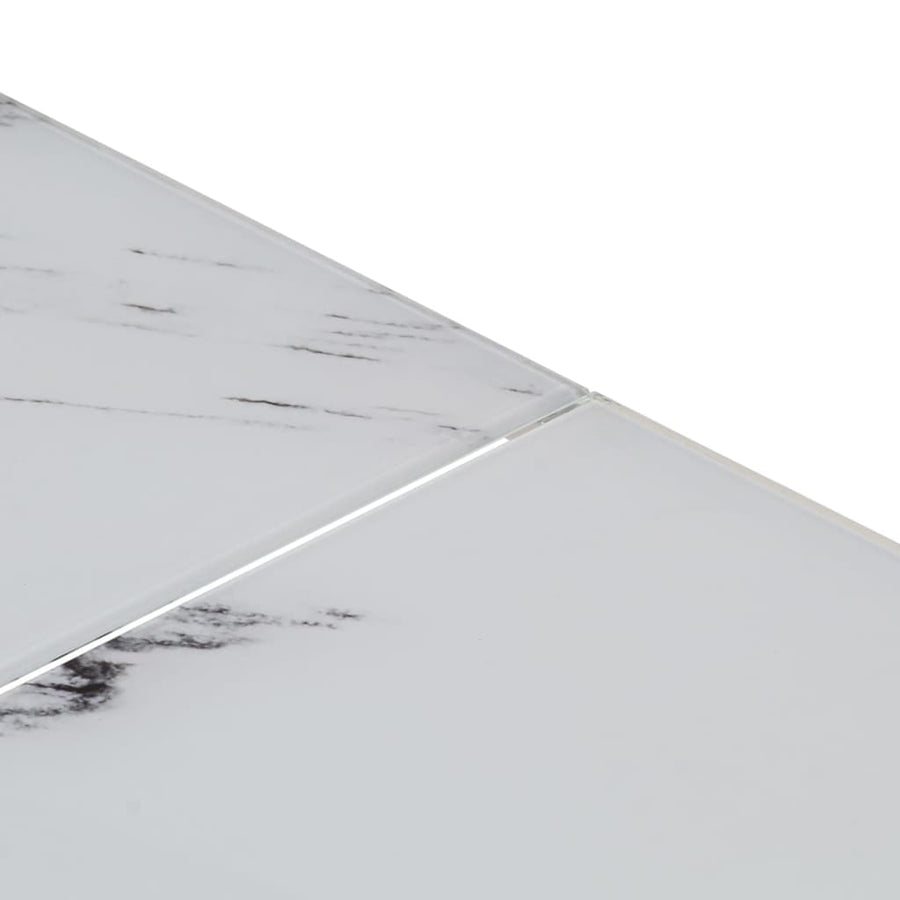 Salontafel Roestvrijstaal En Gehard Kleurig Zilver en wit Glas
