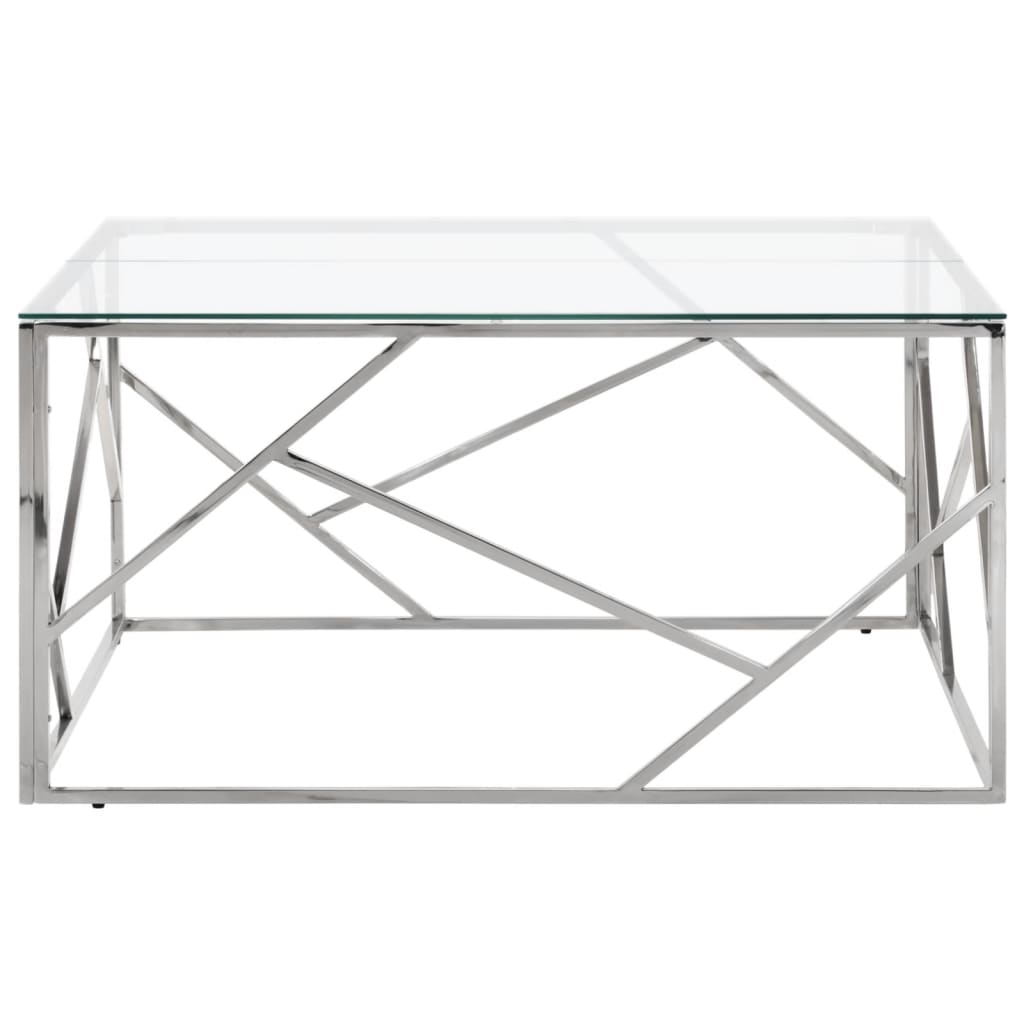 Salontafel Roestvrijstaal En Gehard Kleurig Zilver