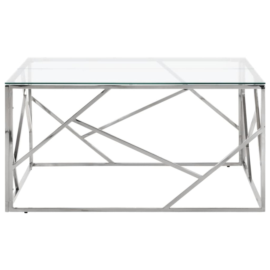 Salontafel Roestvrijstaal En Gehard Kleurig Zilver