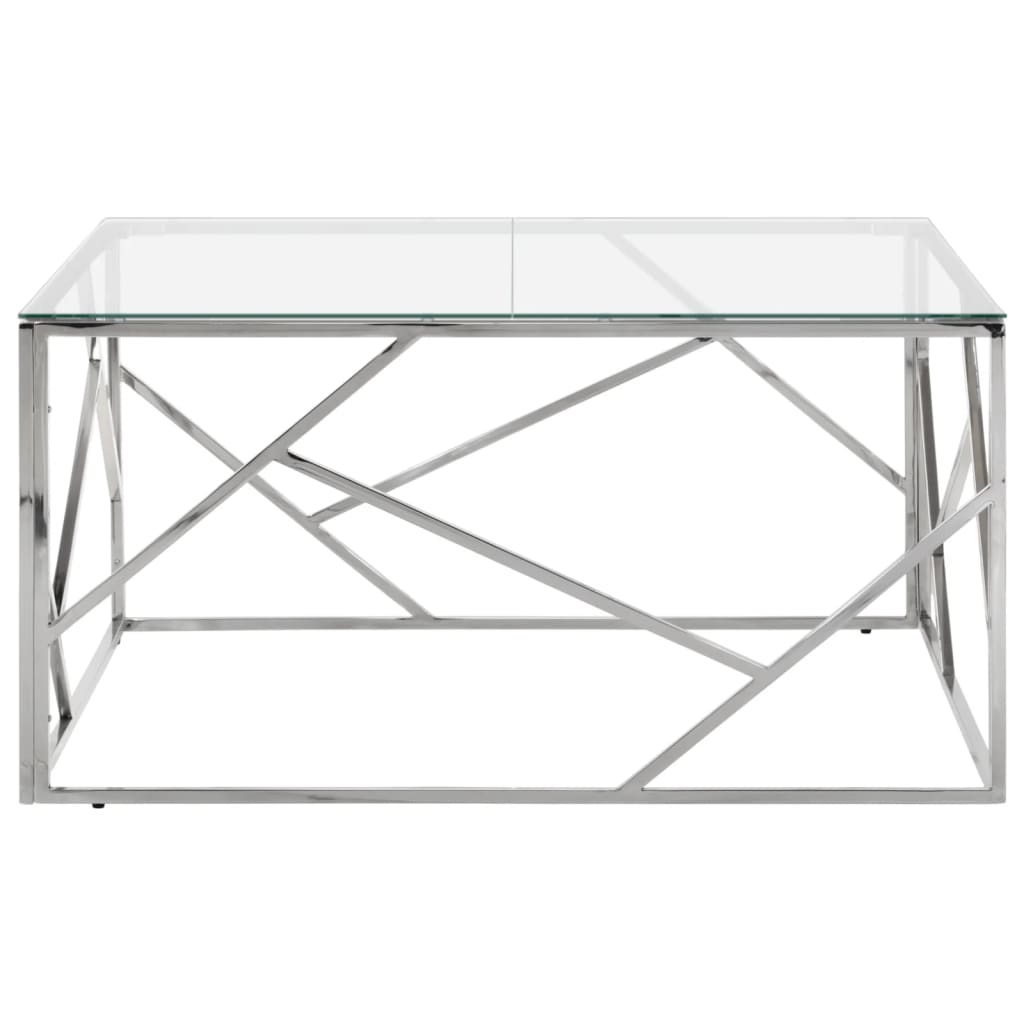 Salontafel Roestvrijstaal En Gehard Kleurig Zilver