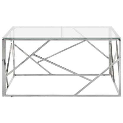 Salontafel Roestvrijstaal En Gehard Kleurig Zilver