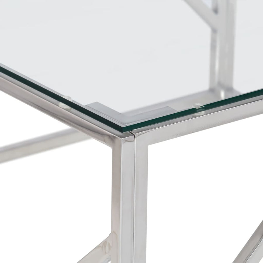 Salontafel Roestvrijstaal En Gehard Kleurig Zilver