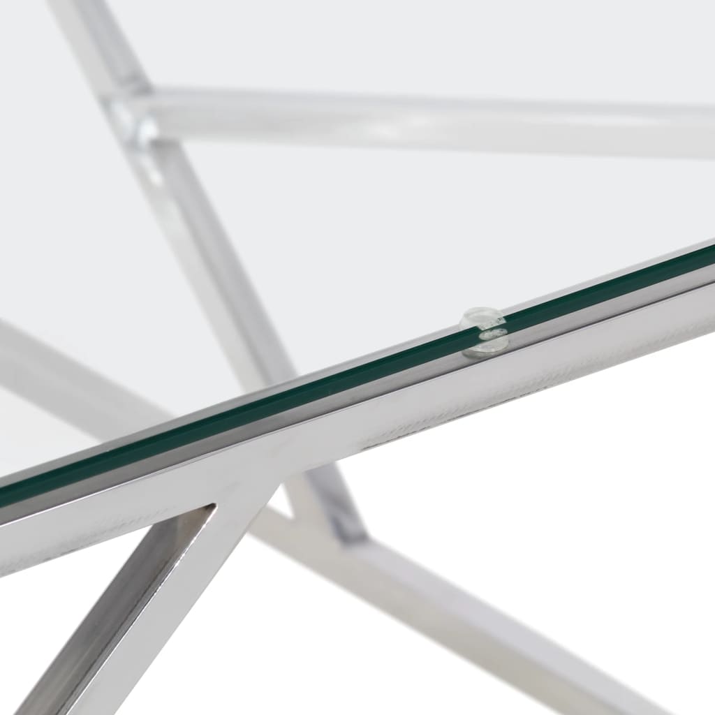 Salontafel Roestvrijstaal En Gehard Kleurig Zilver