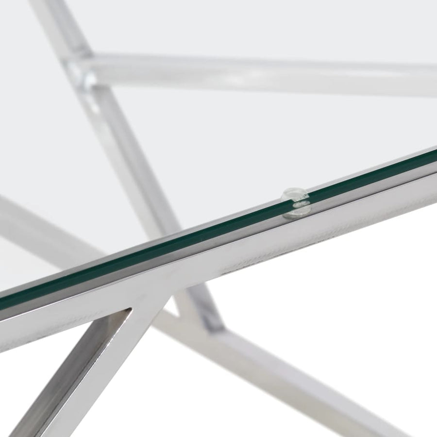 Salontafel Roestvrijstaal En Gehard Kleurig Zilver