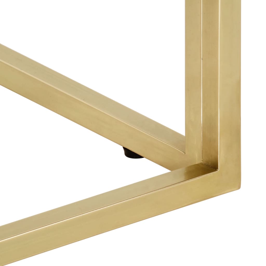 Salontafel roestvrijstaal en gehard glas goudkleurig