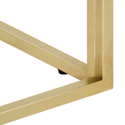 Salontafel roestvrijstaal en gehard glas goudkleurig