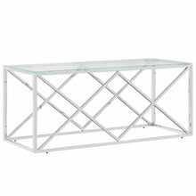 Salontafel 110X45X45 Cm Roestvrij Staal En Glas