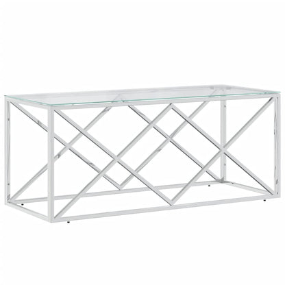 Salontafel 110X45X45 Cm Roestvrij Staal En Glas
