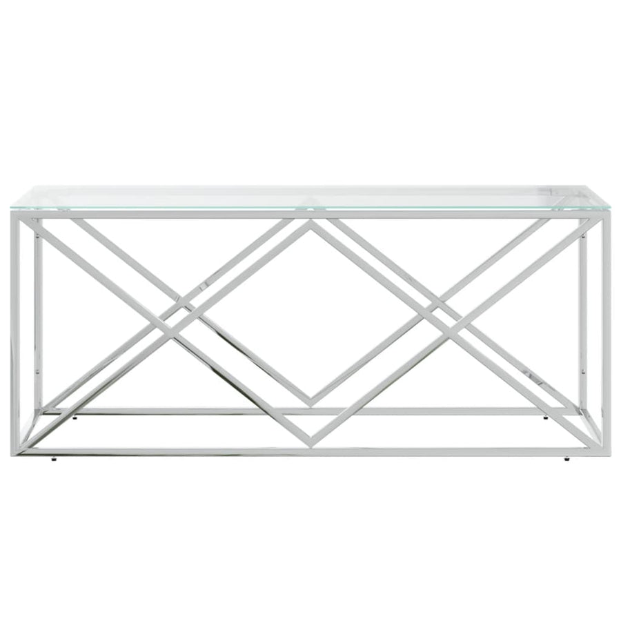 Salontafel 110X45X45 Cm Roestvrij Staal En Glas