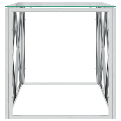 Salontafel 110X45X45 Cm Roestvrij Staal En Glas