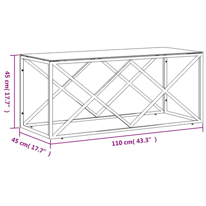 Salontafel 0X45X45 Cm Roestvrij Staal En Goud Glas