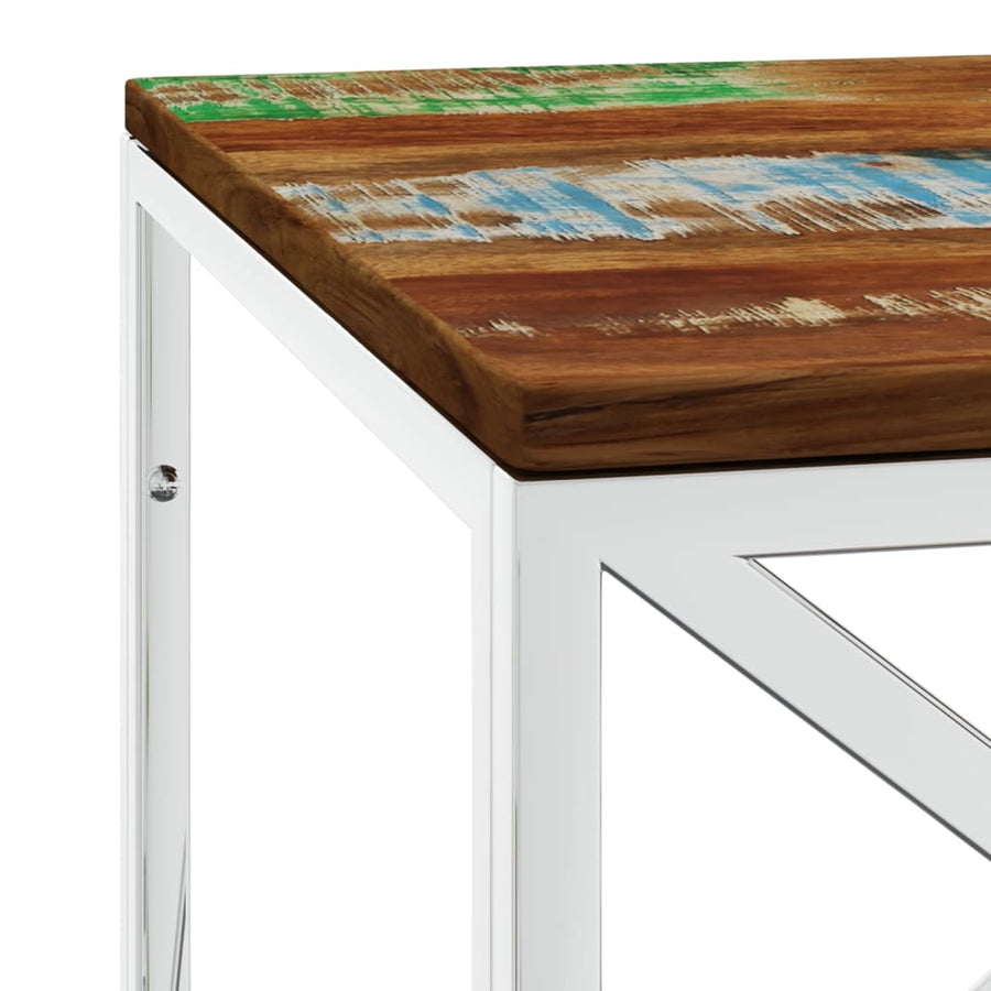 Salontafel Roestvrij Staal En Massief Hergebruikt Hout