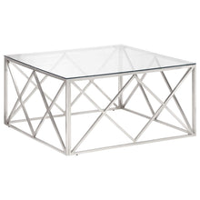 Salontafel Roestvrijstaal En Gehard Kleurig Zilver Glas