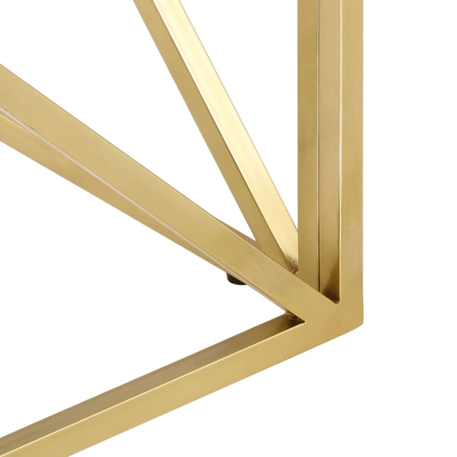 Salontafel Roestvrijstaal En Gehard Kleurig Goud Glas