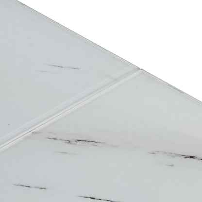 Salontafel Roestvrijstaal En Gehard Kleurig Zilver en wit Glas